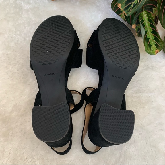 Aerosoles Cosmos Women's Crisscross Platform Sandal in Black Suede - Picture 6 of 11